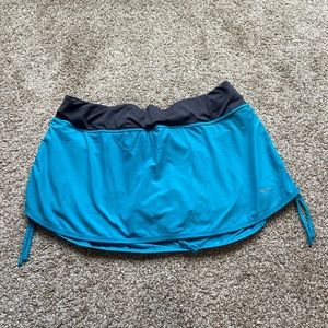 Nike, tennis skirt, shorts underneath, adjustable, teal & grey